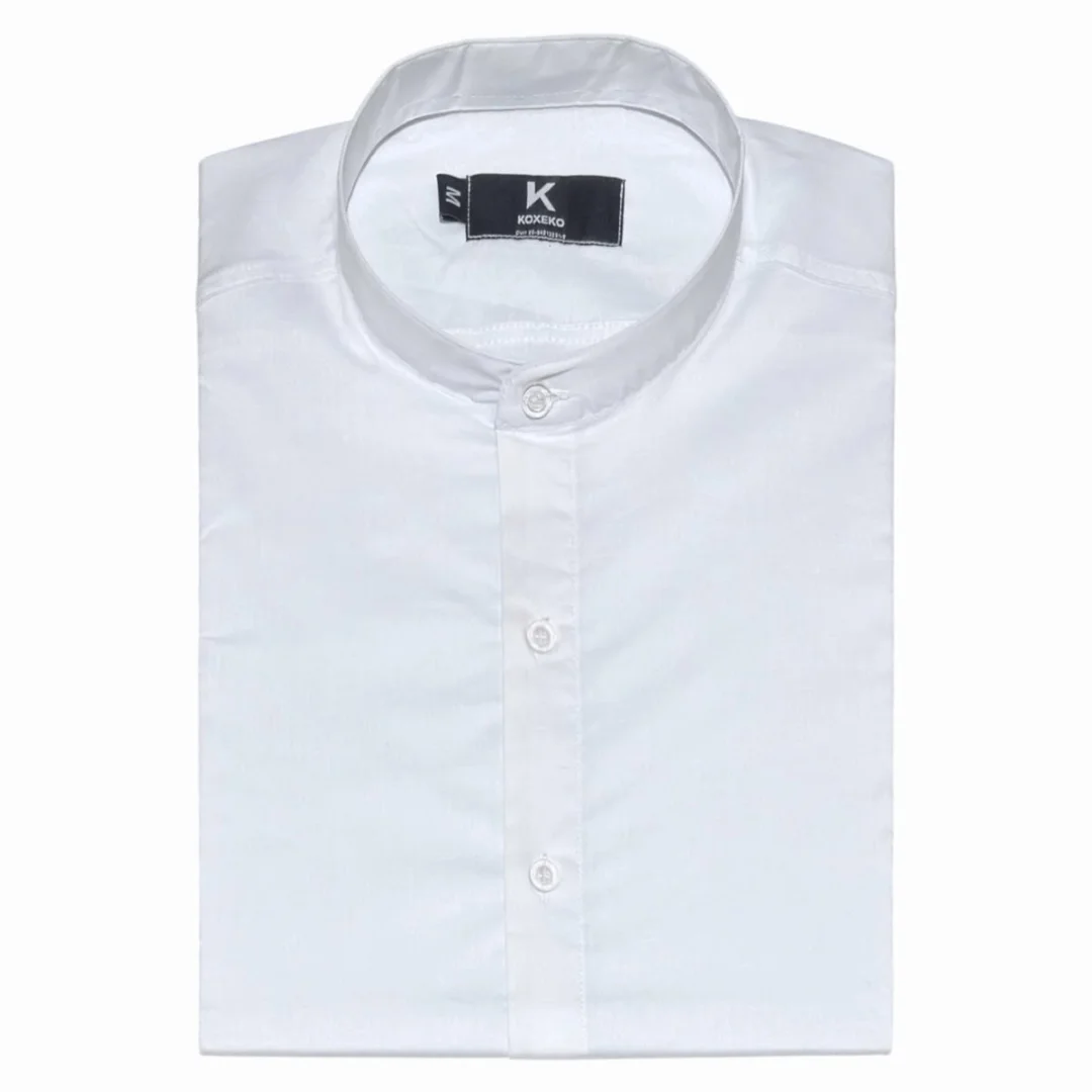 Camisa Liso Elastizado Slim Fit Cuello Mao - Imagen 7