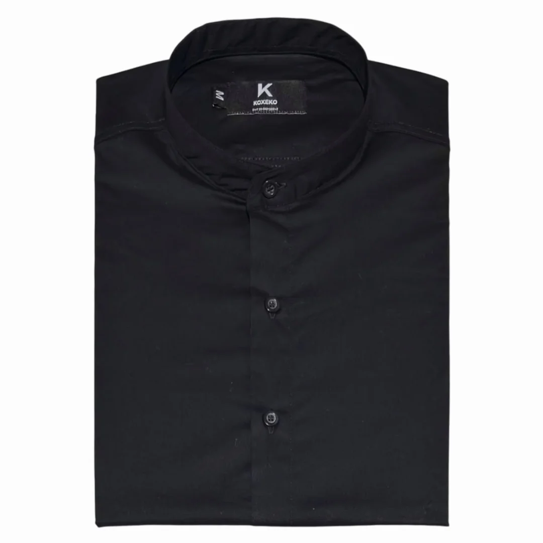 Camisa Liso Elastizado Slim Fit Cuello Mao - Imagen 8