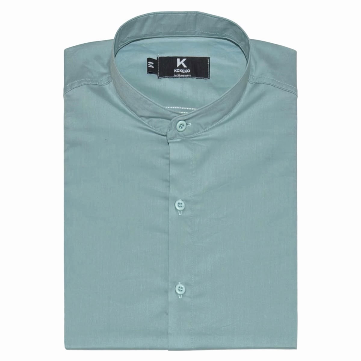 Camisa Liso Elastizado Slim Fit Cuello Mao - Imagen 9
