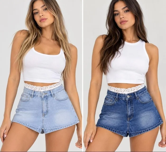Short Pollera con Puntilla