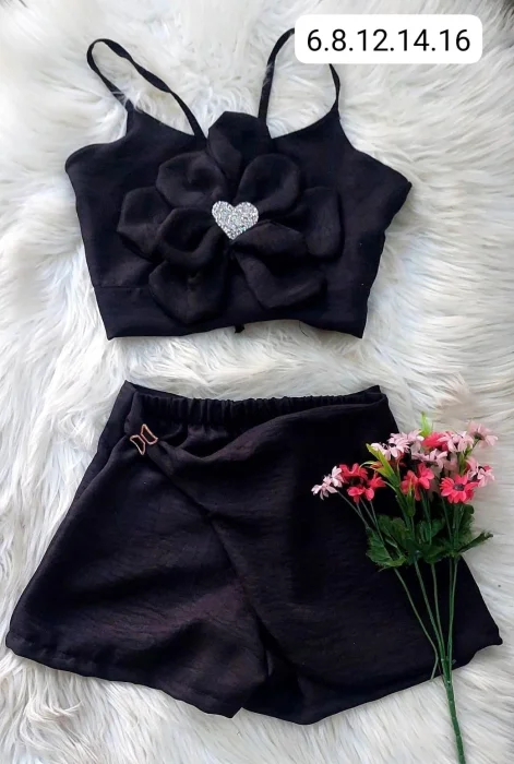 Conjuntos Flor Shortpollera