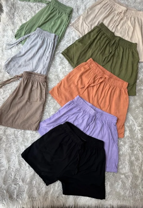 Shorts de Lino con Espandex