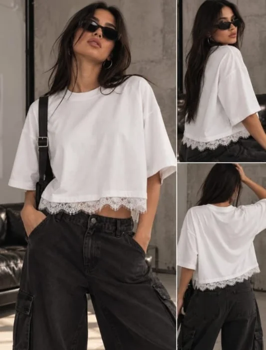 Remera con Encaje Boxifit