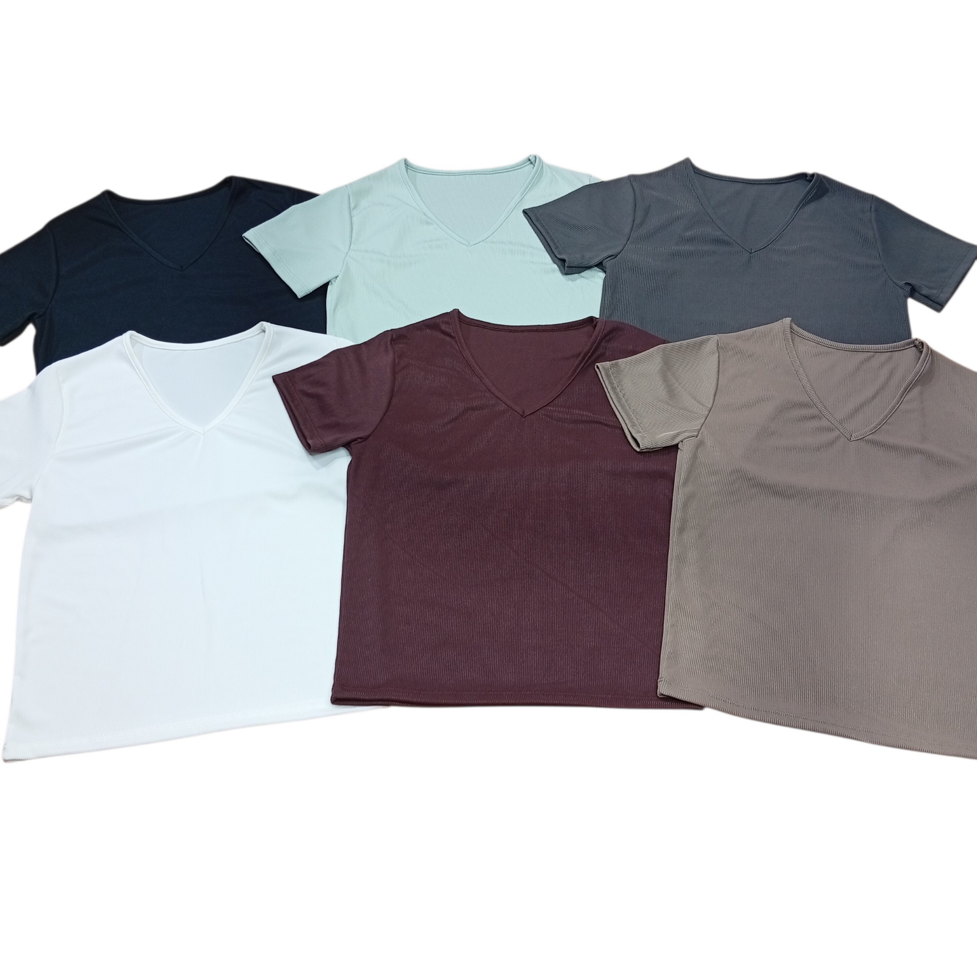 Remeras Básica Cuello V Talle Único M/l - Imagen 3