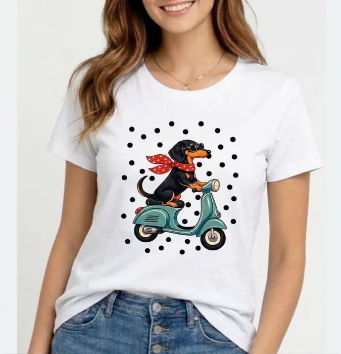 Remera Salchicha con Moto