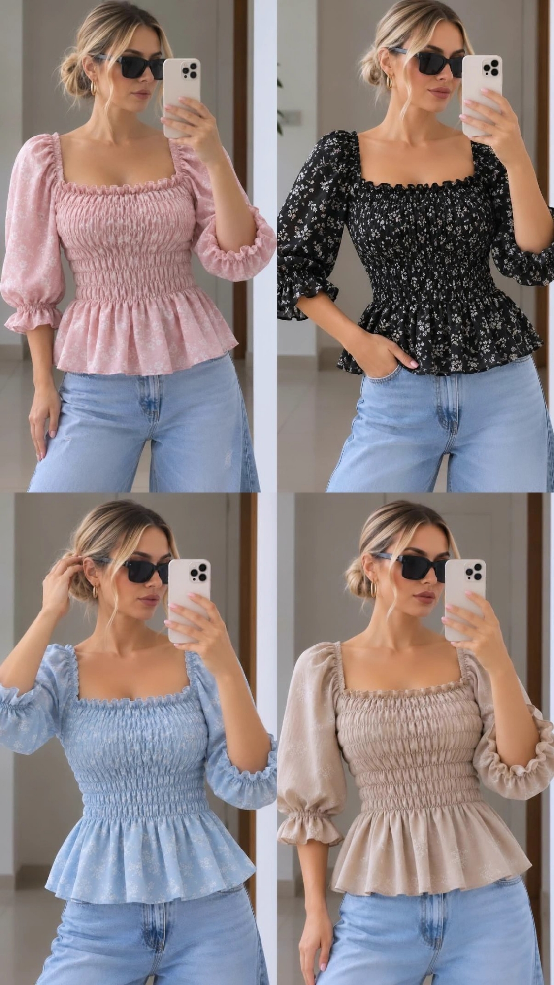 Blusa Frunce Manga 3/4 - Imagen 3