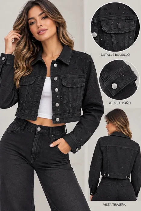 Campera Jean Strass Brillo