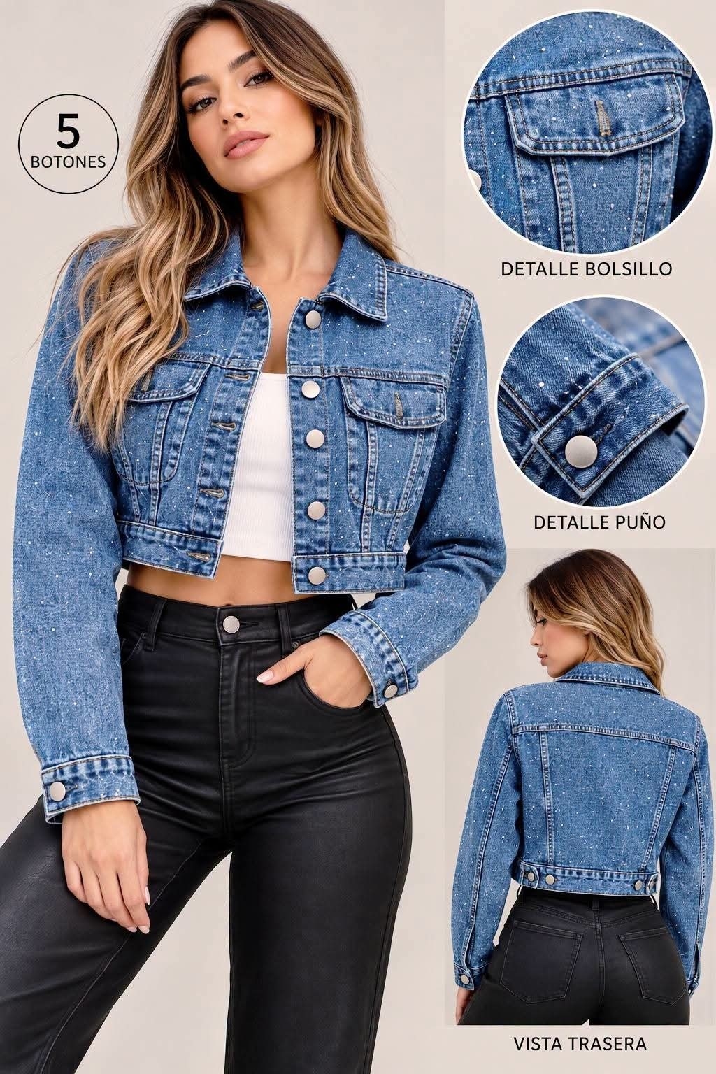 Campera Jean Strass Brillo - Imagen 2