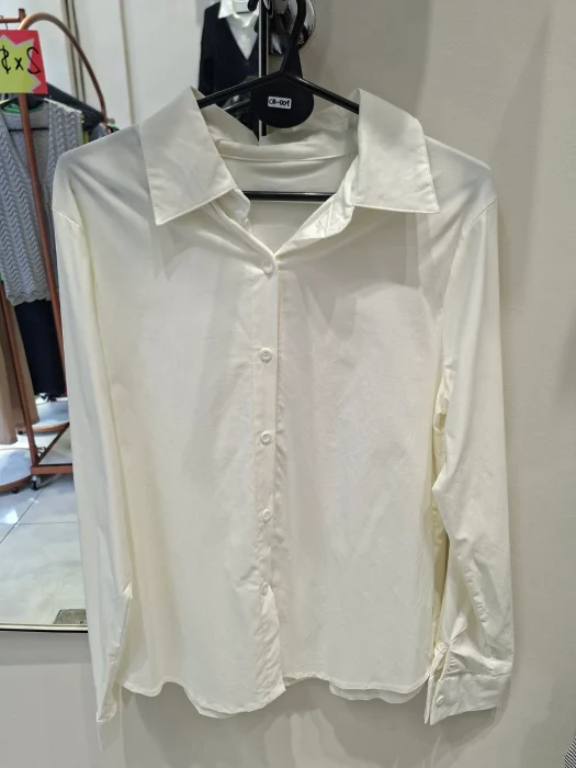 Camisa Elastizada 01 Crema Importada Manga Larga