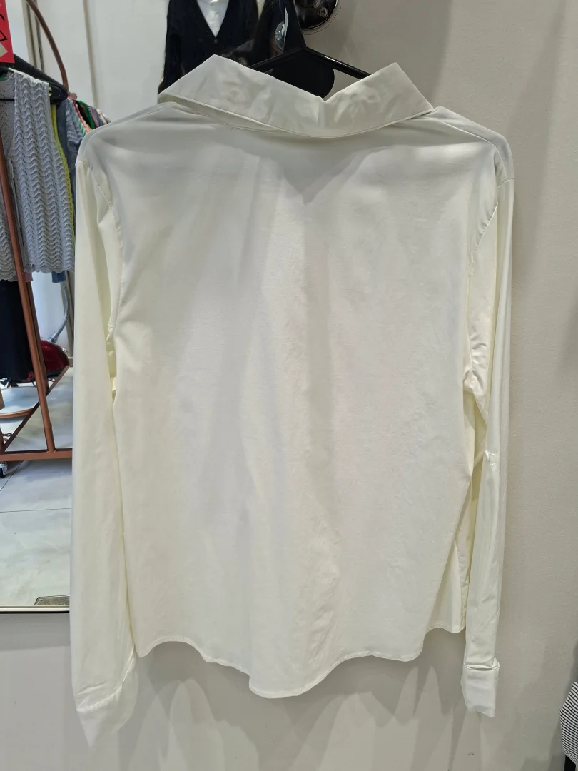 Camisa Elastizada 01 Crema Importada Manga Larga - Imagen 2