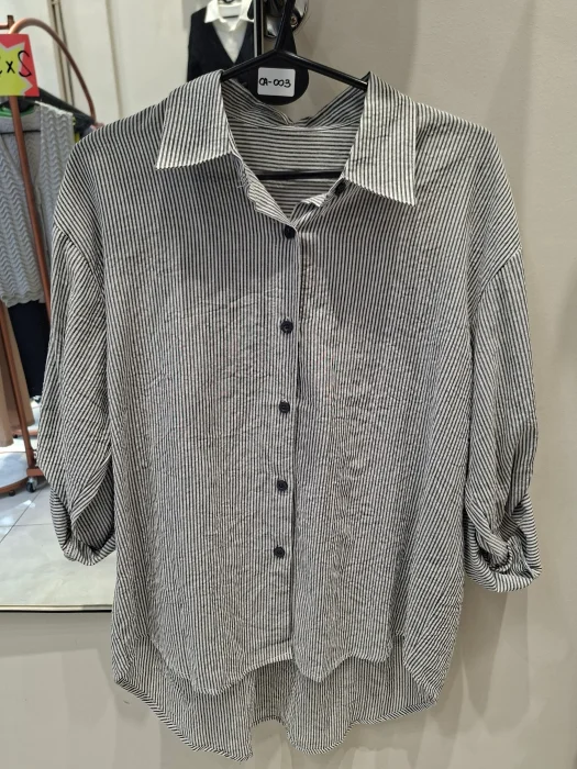 Camisa Rayada Oversize 03 Importada Manga Larga