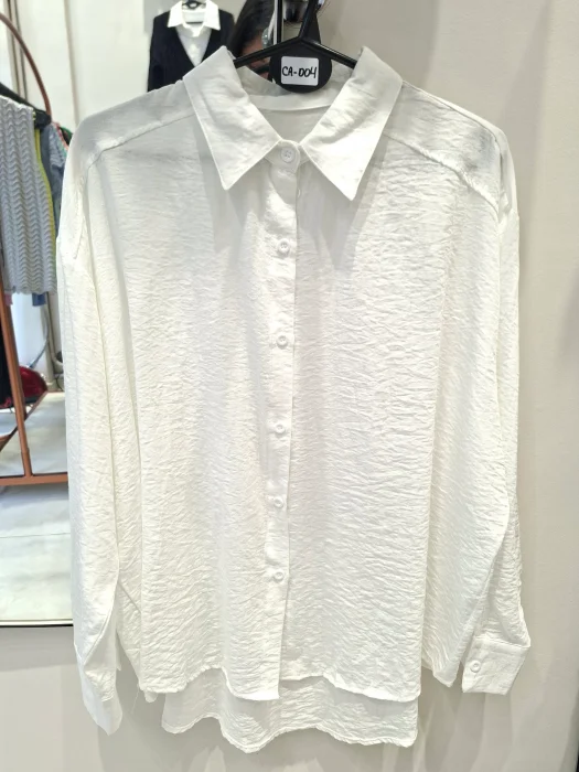 Camisa Blanca Algodón Oversize 04 Importada Manga Larga