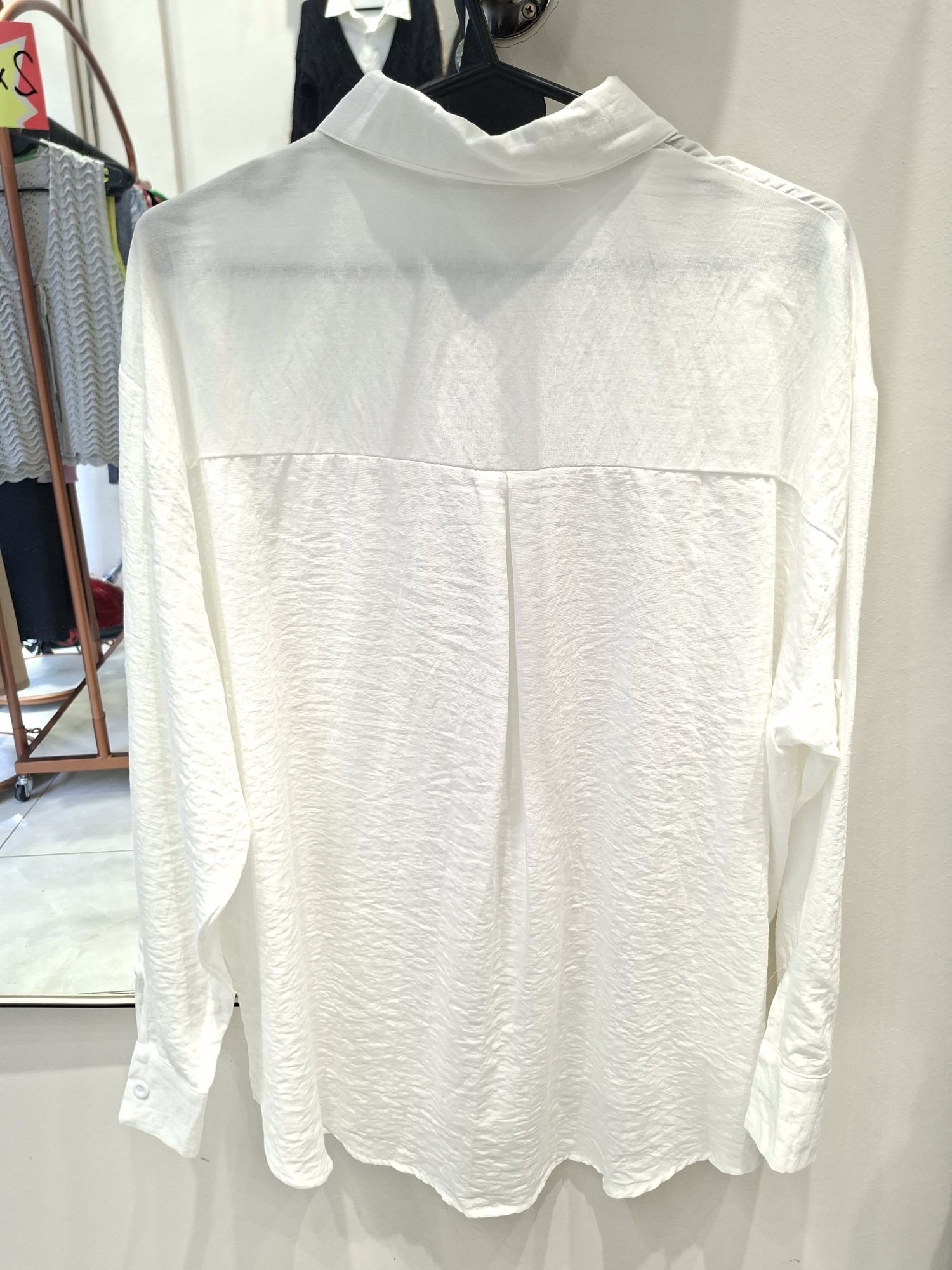 Camisa Blanca Algodón Oversize 04 Importada Manga Larga - Imagen 2