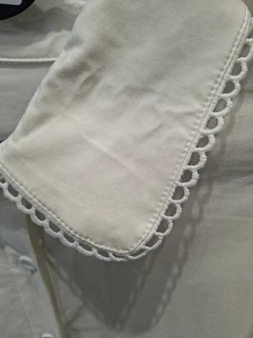 Camisa Elastizada Cuello Puntilla 07 Importada Manga Larga - Imagen 3