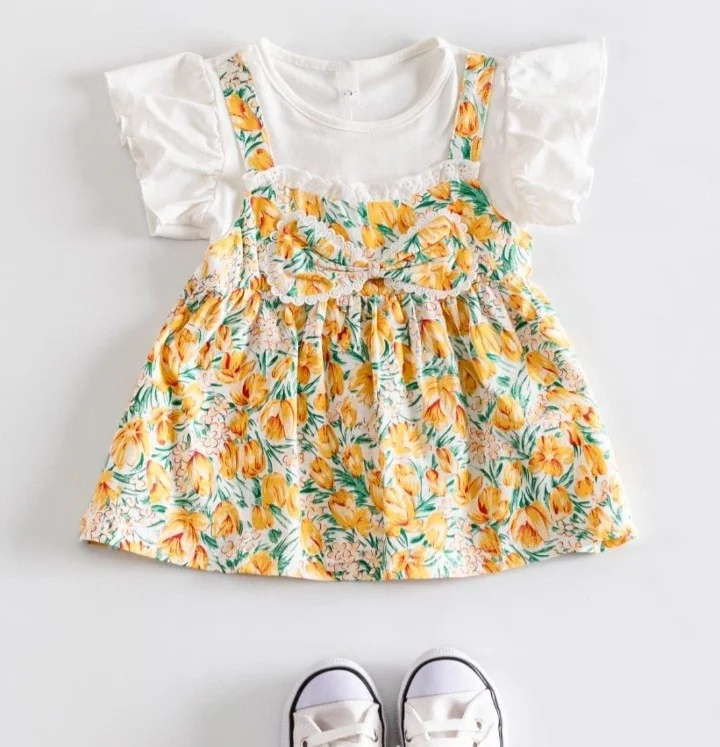 Vestido Beba 1a5 Importadas Flores - Imagen 2