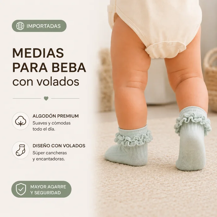 Medias para Beba con Volados - Algodón Liso