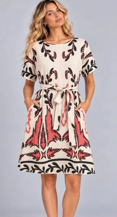 Vestido Estampado Corto Importado