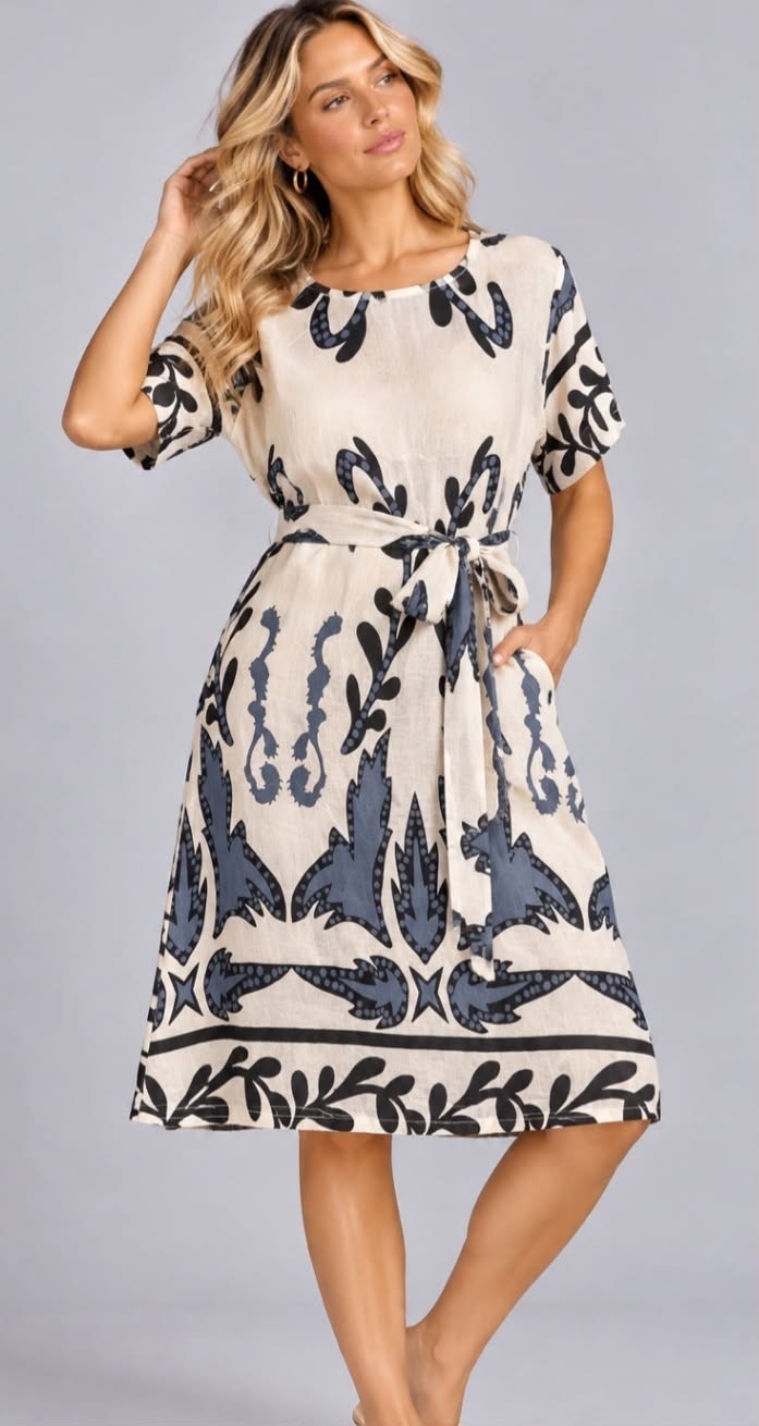Vestido Estampado Corto Importado - Imagen 2