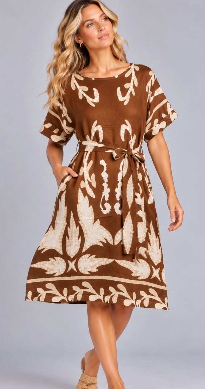 Vestido Estampado Corto Importado - Imagen 3