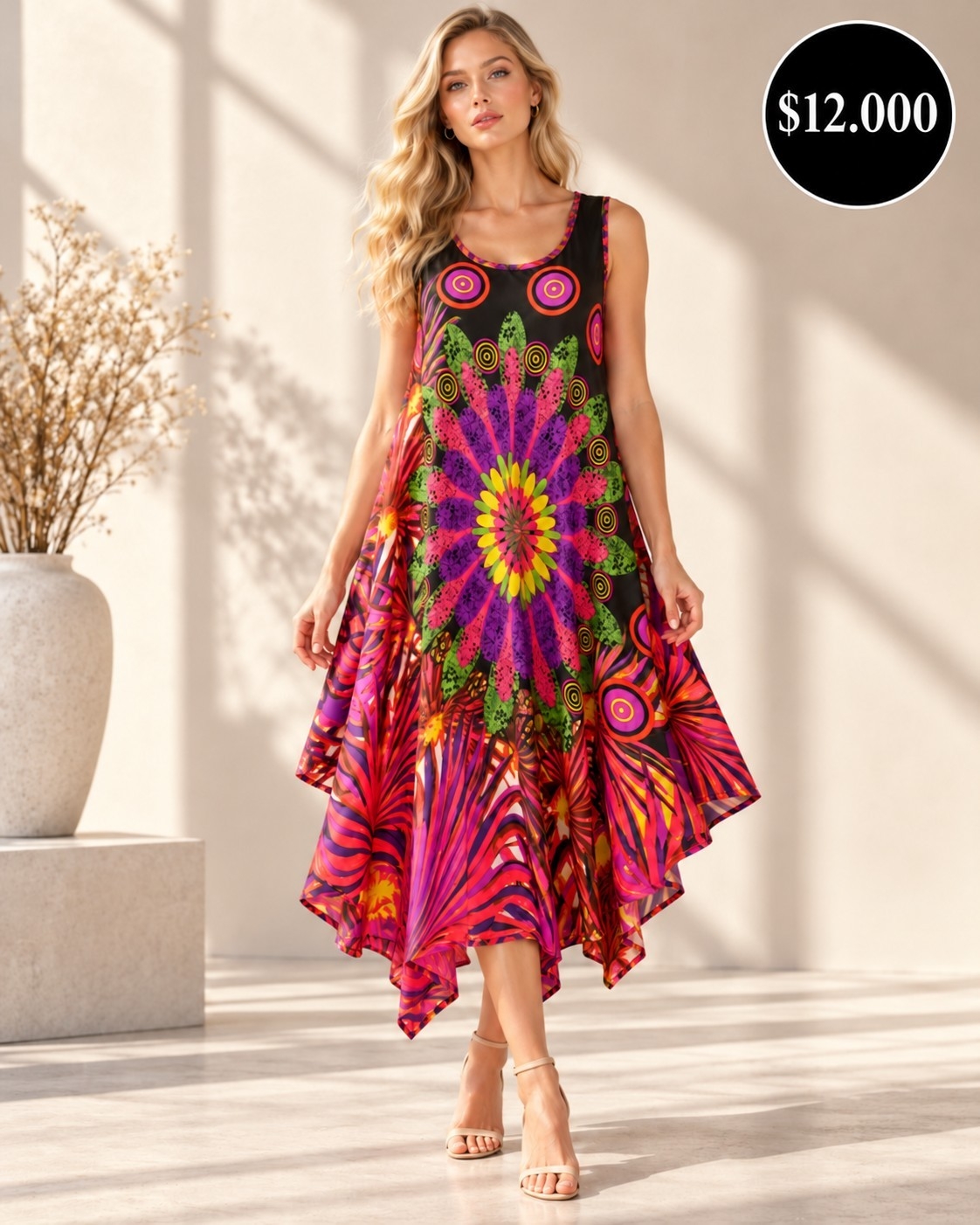 Vestido  Fibrana Importado - Imagen 2