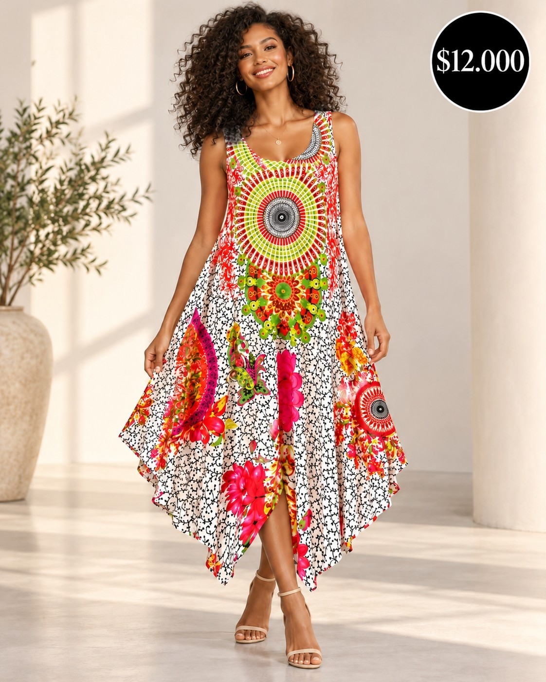 Vestido  Fibrana Importado - Imagen 3