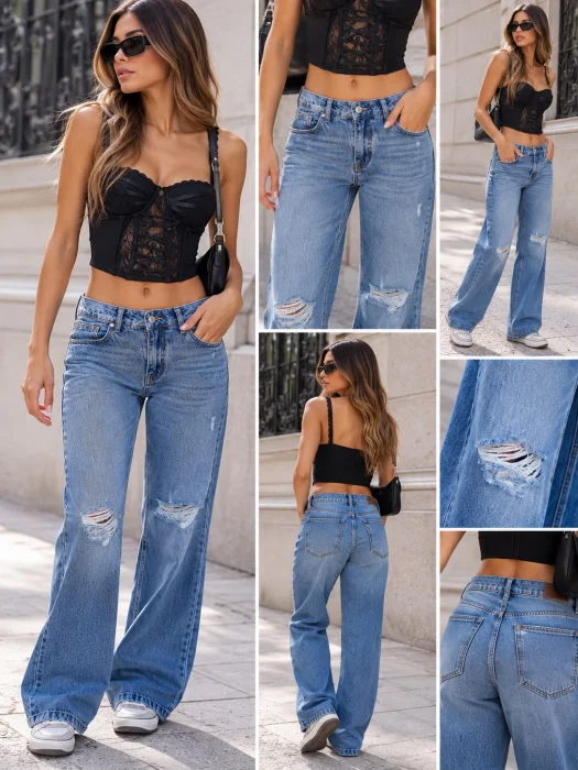 Jeans Wide Roto Embrujo
