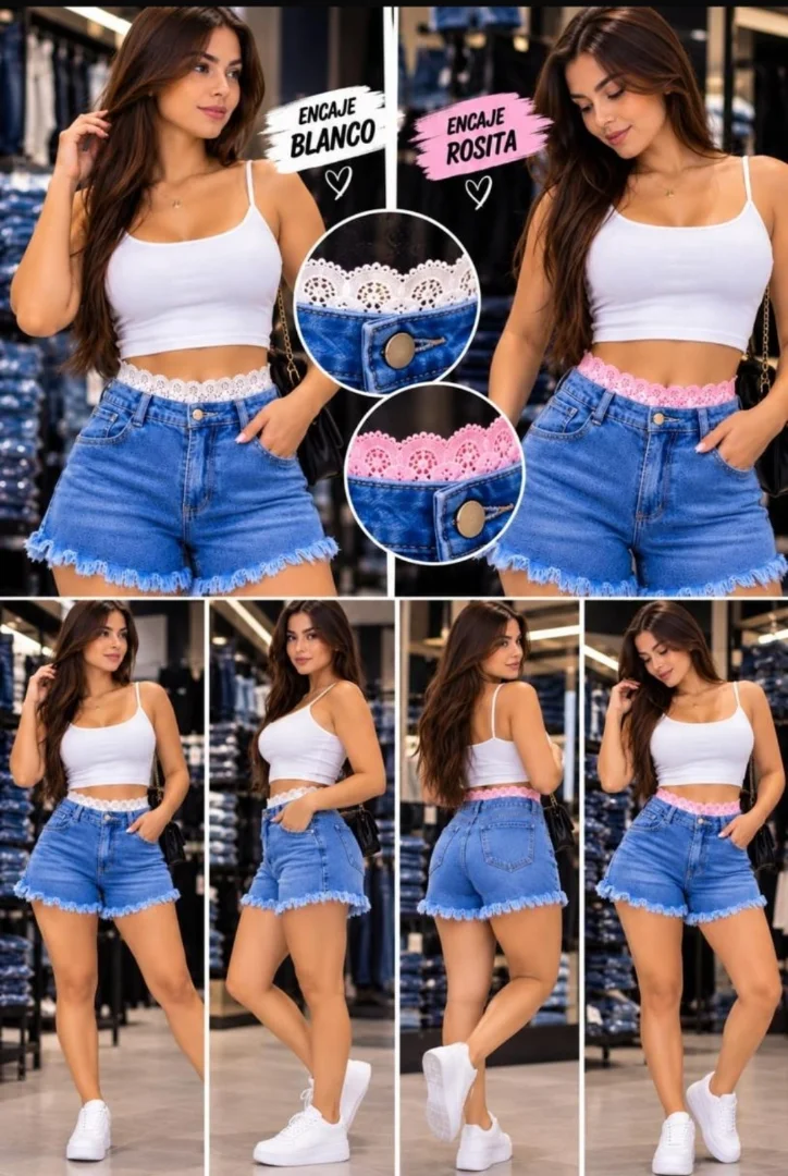 Short de Jeans con Puntilla - Imagen 6
