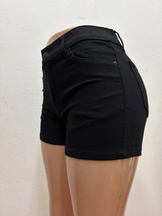 Short Negro Elastizado Liso