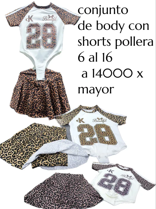 Conjunto de Shorts Pollera con Body