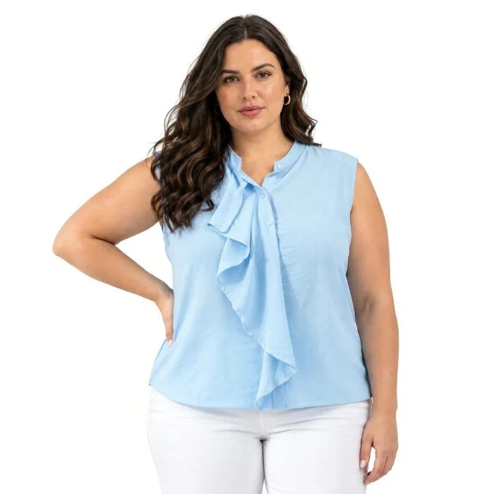 Camisa de Cey sin Mangas con Volados