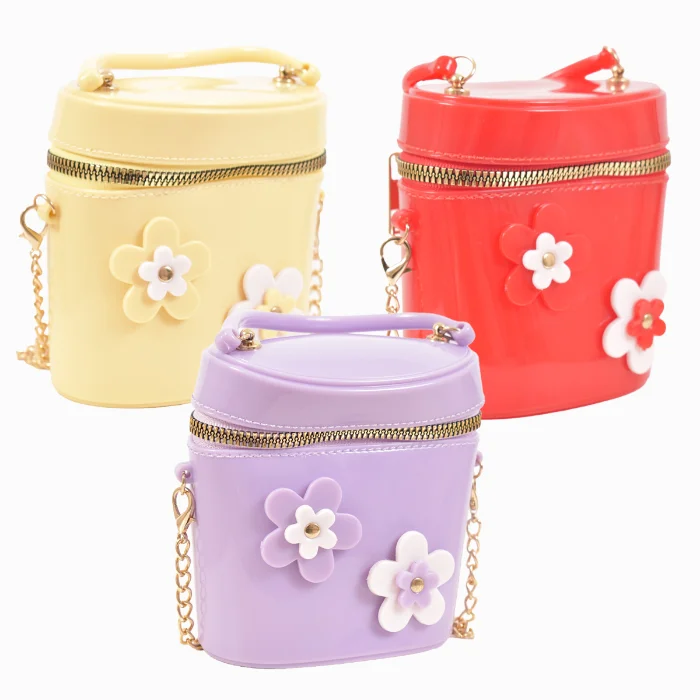 Mini Cartera con Cierre al Frente Flores