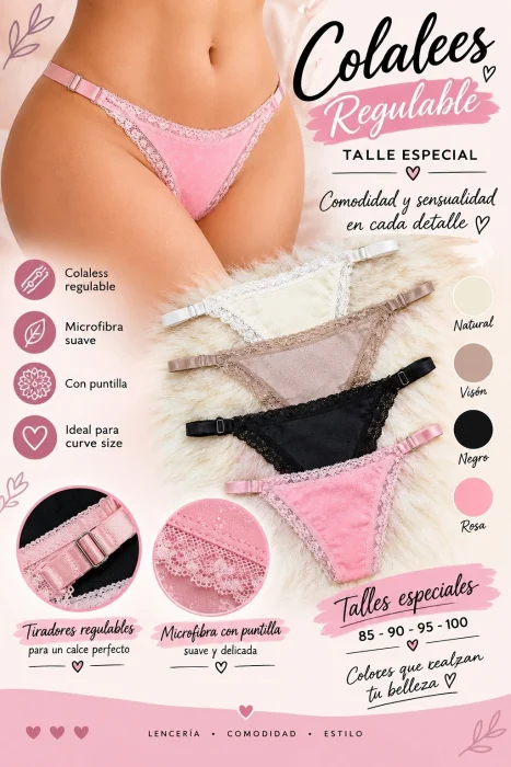 Colalees Microfibra con Puntilla