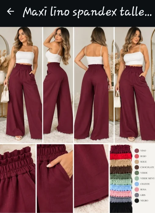 Maxi Palazo de Lino Spandex