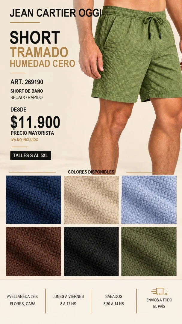 Short de Baño Rip-top Secado Instantáneo Talles S al 5xl - Imagen 1