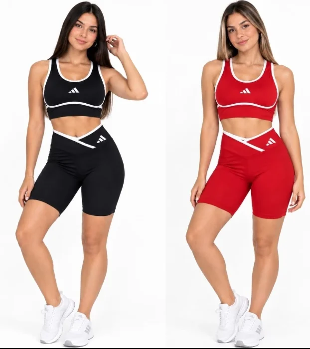 Conjunto Top + Biker Lycra 40 Cintura Cruzada