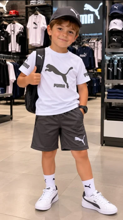 Conjunto Pu Remera de W15 Shorts de Tela Sof Deportivo