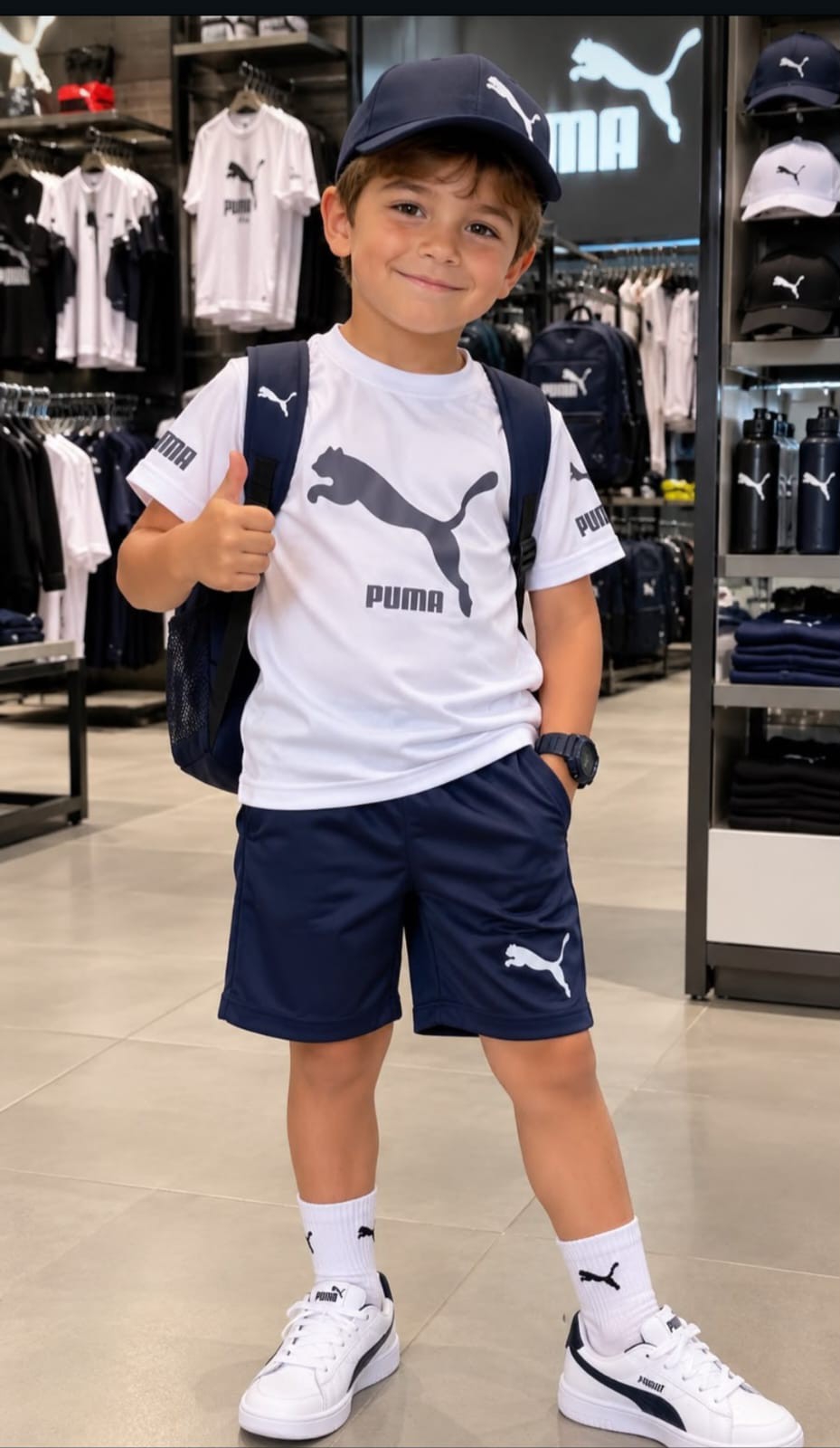 Conjunto Pu Remera de W15 Shorts de Tela Sof Deportivo - Imagen 2