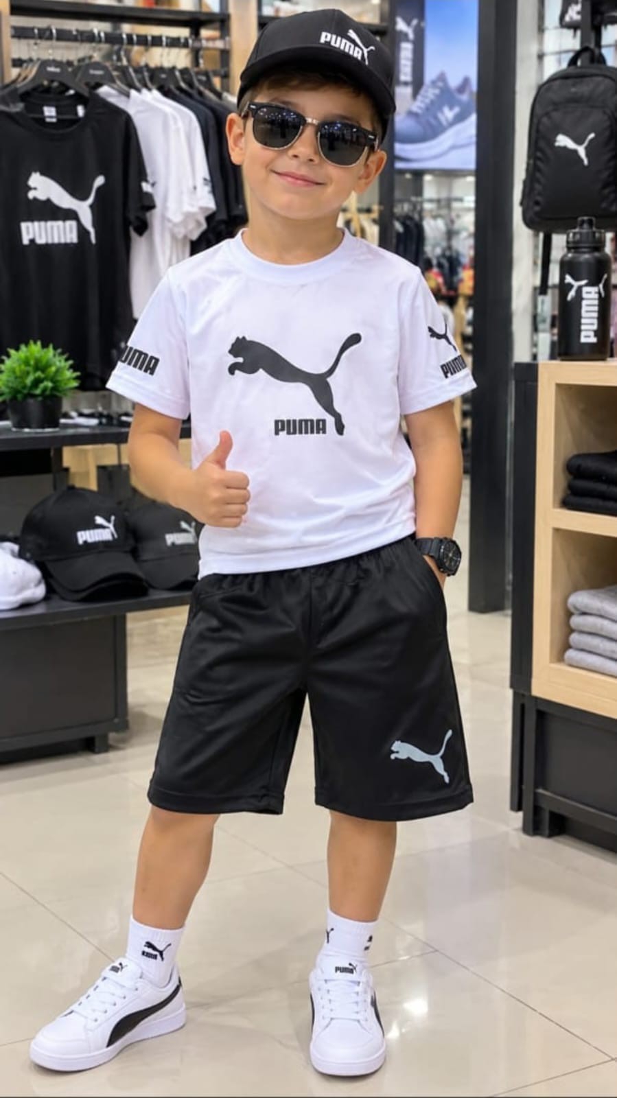 Conjunto Pu Remera de W15 Shorts de Tela Sof Deportivo - Imagen 4
