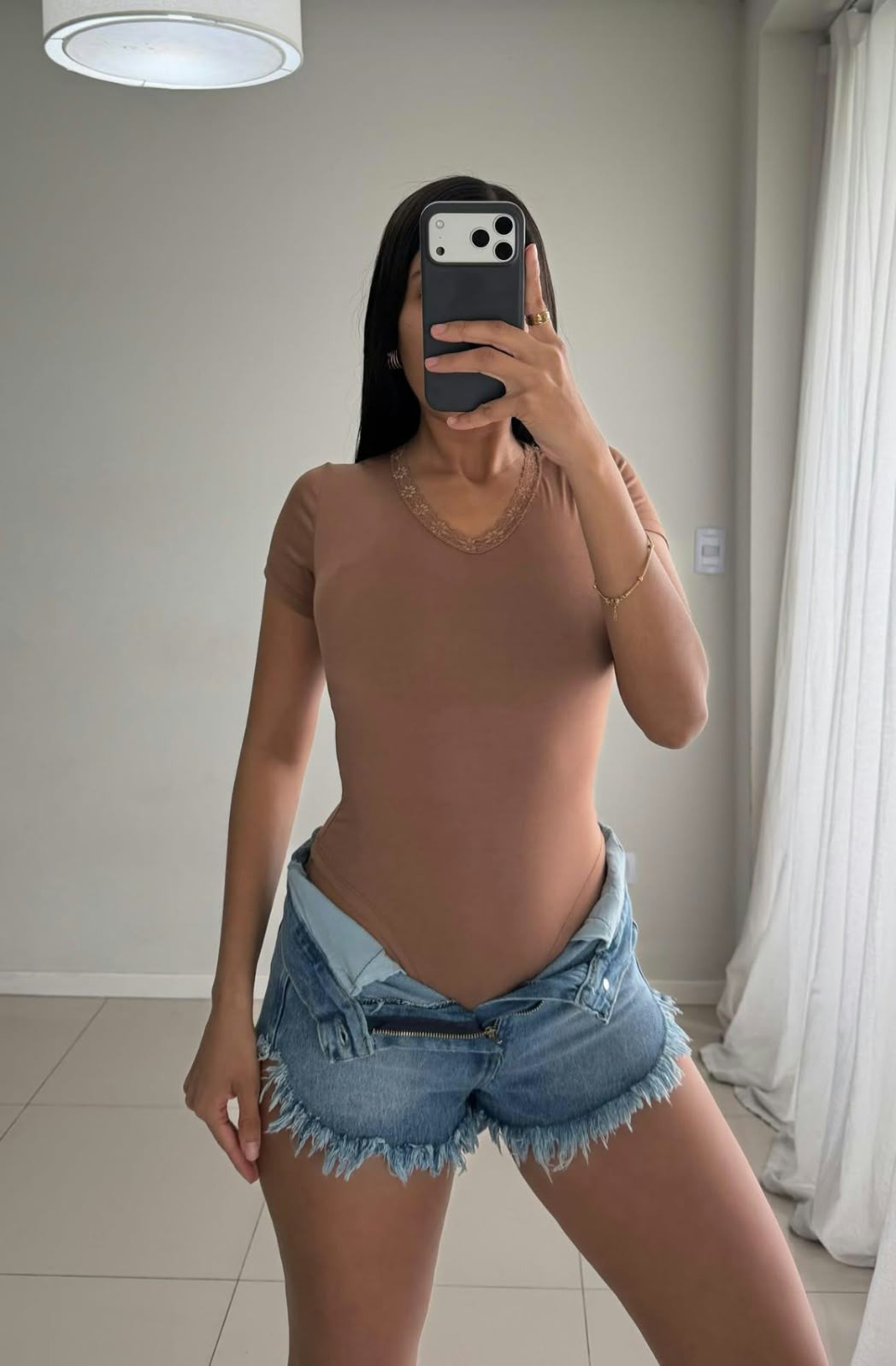 Body Cuello V Puntilla Modal Viscosa Mujer Verano Dama Camisa Camiseta Remera - Imagen 2