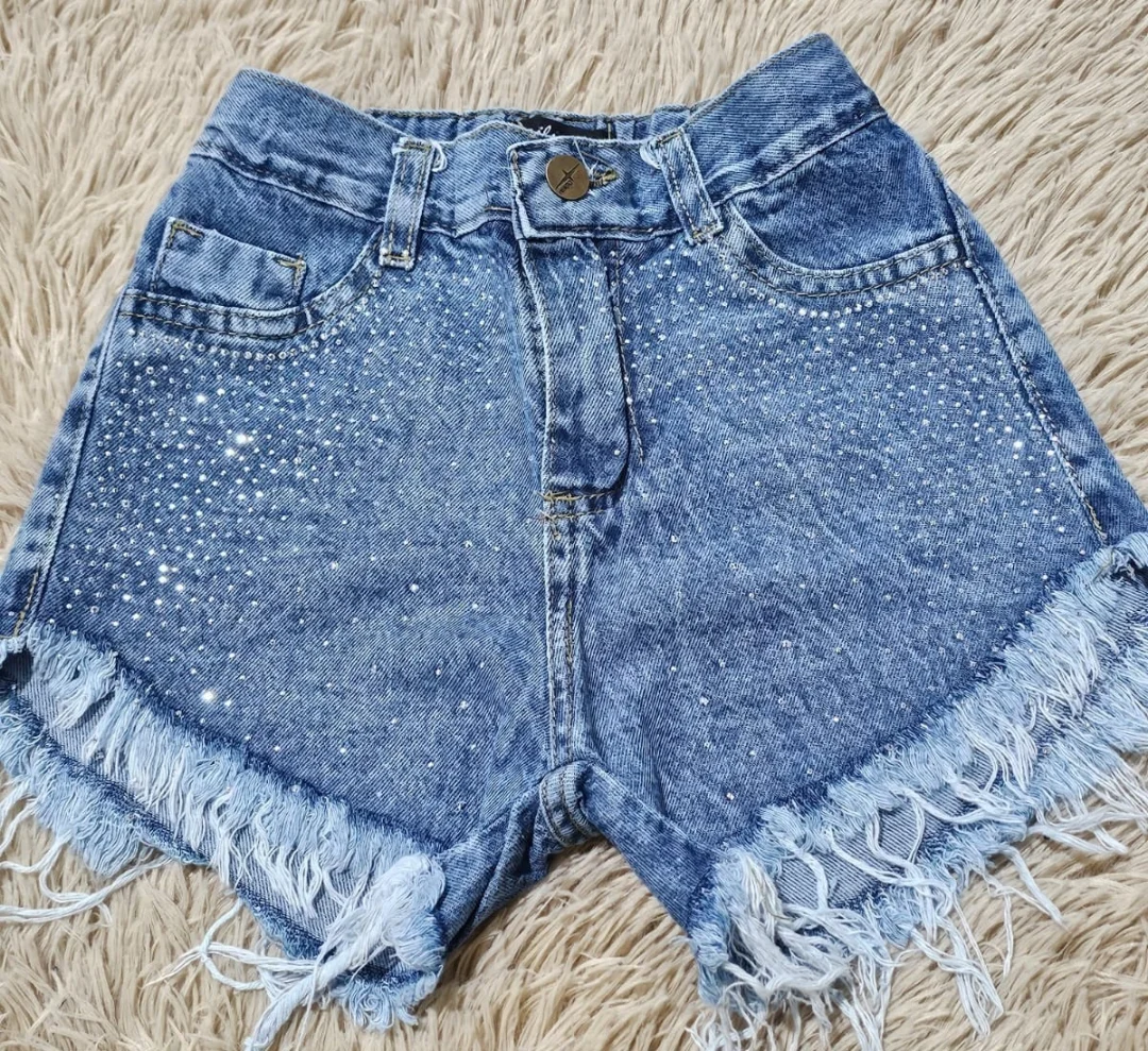Short Playero de Nena con Brillos Strass - Imagen 2