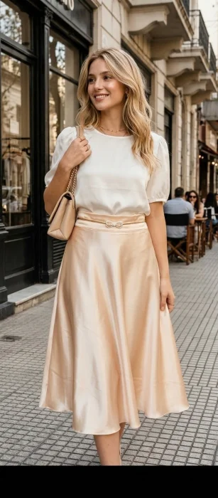Pollera de Saten en 3/4