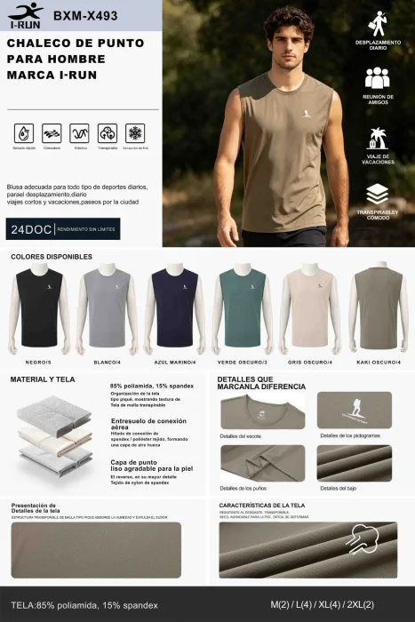 Remera sin Manga Depotiva Irun