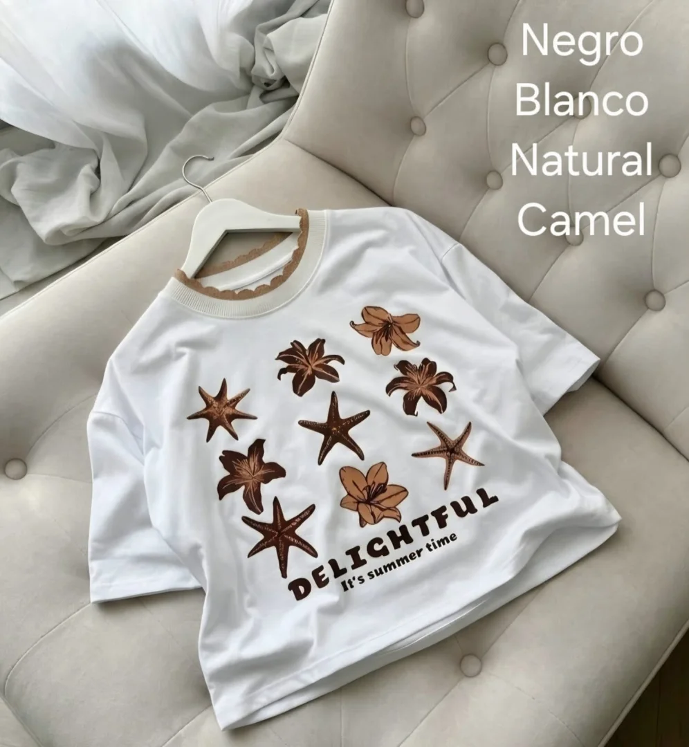 Remera Cuello Tejido (algodon Premium) - Imagen 1