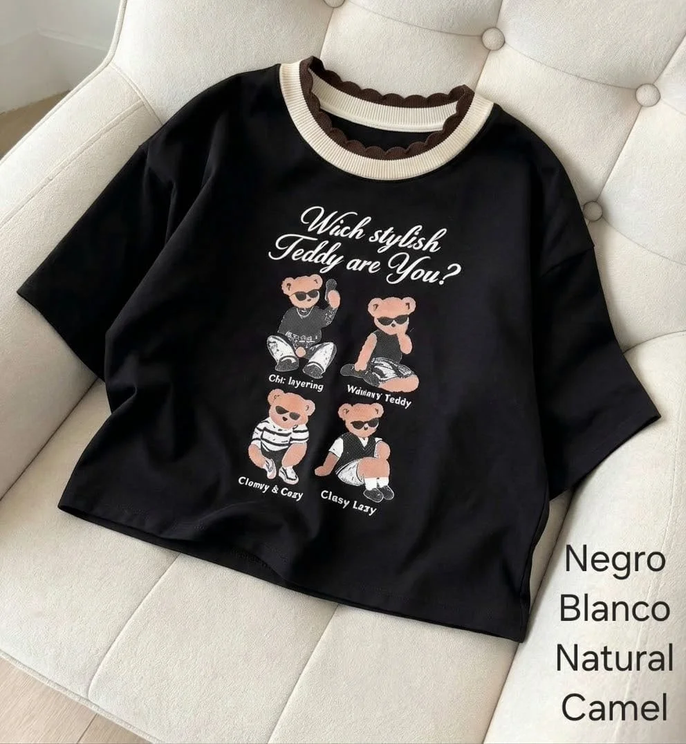 Remera Cuello Tejido (algodon Premium) - Imagen 2