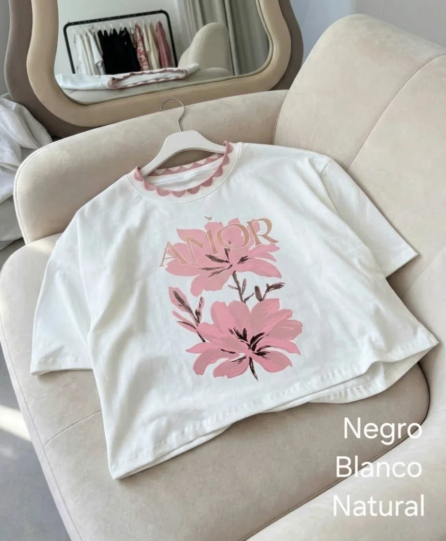 Remera Cuello Tejido (algodon Premium) - Imagen 3