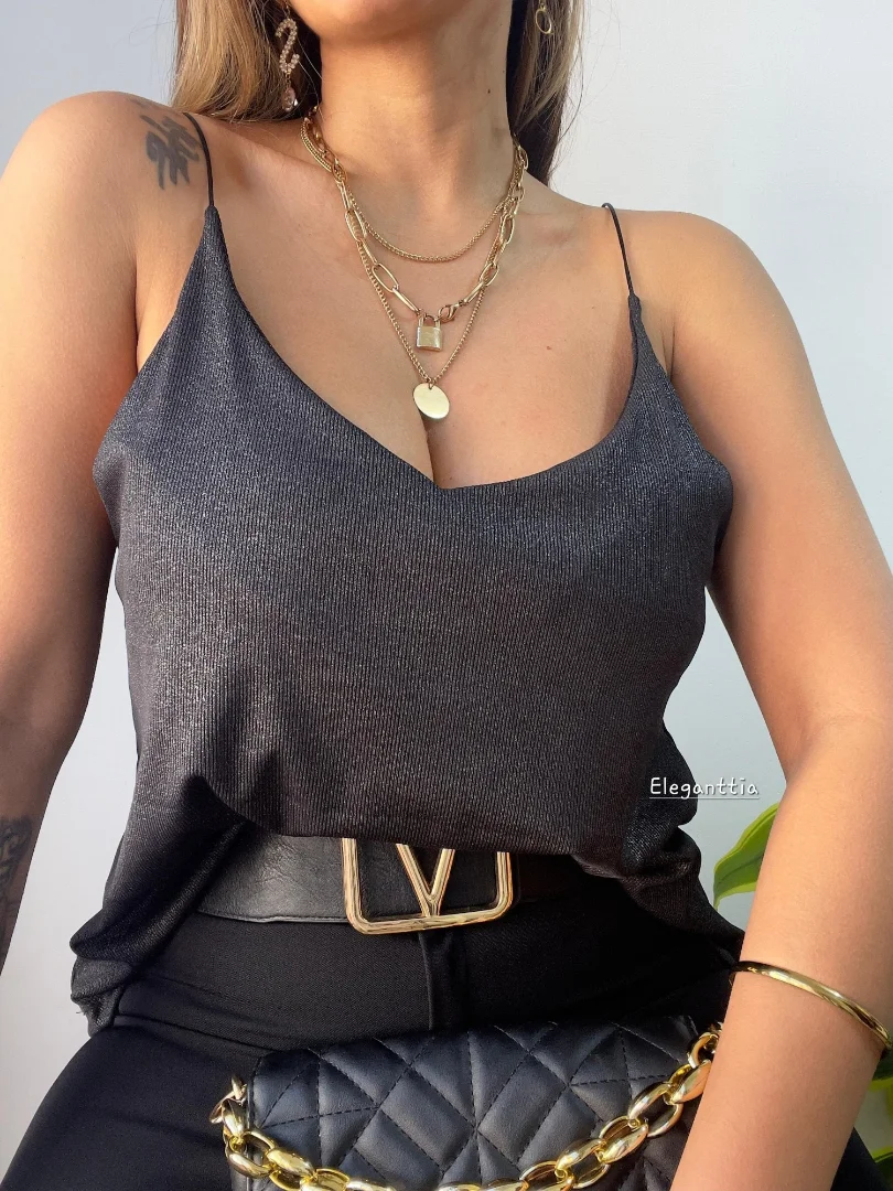 Musculosa Bretel Brillo - Imagen 1