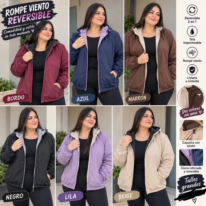 Rompe Viento Reversible Talles Especiales