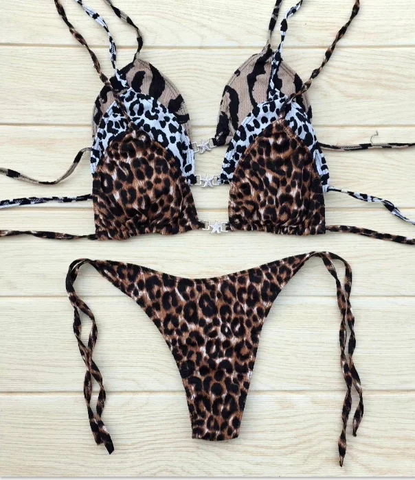 Promo!bikini Print con Dije X6