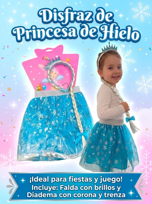 Disfraz Princesa de Hielo, Tutú y Diadema