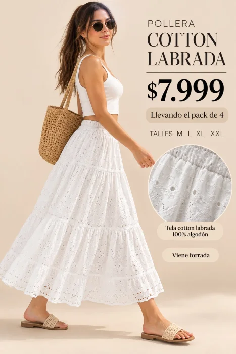 Pollera  Cotón Labrada